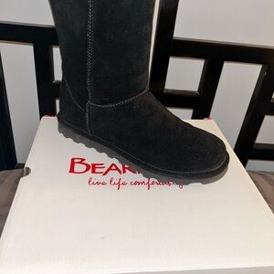 Womens Bearpaw Black Suede Boots